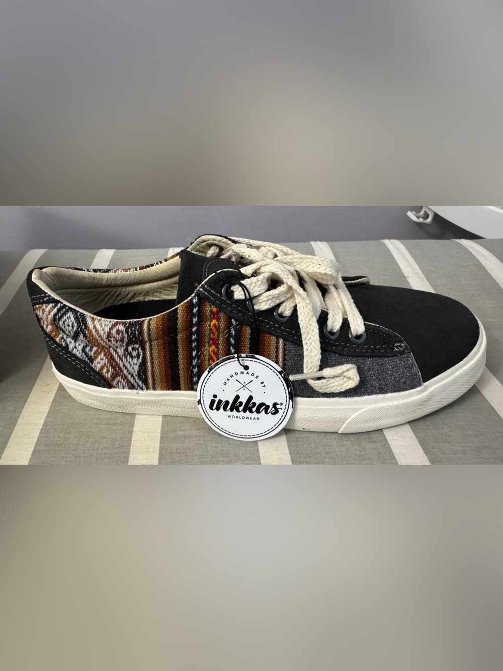 inkkas Woven Stripe Canvas Sneaker- New in Box